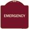 Signmission Designer Series Sign-Emergency, Burgundy Heavy-Gauge Aluminum Sign, 18" x 18", BU-1818-24107 A-DES-BU-1818-24107 - alternate 1
